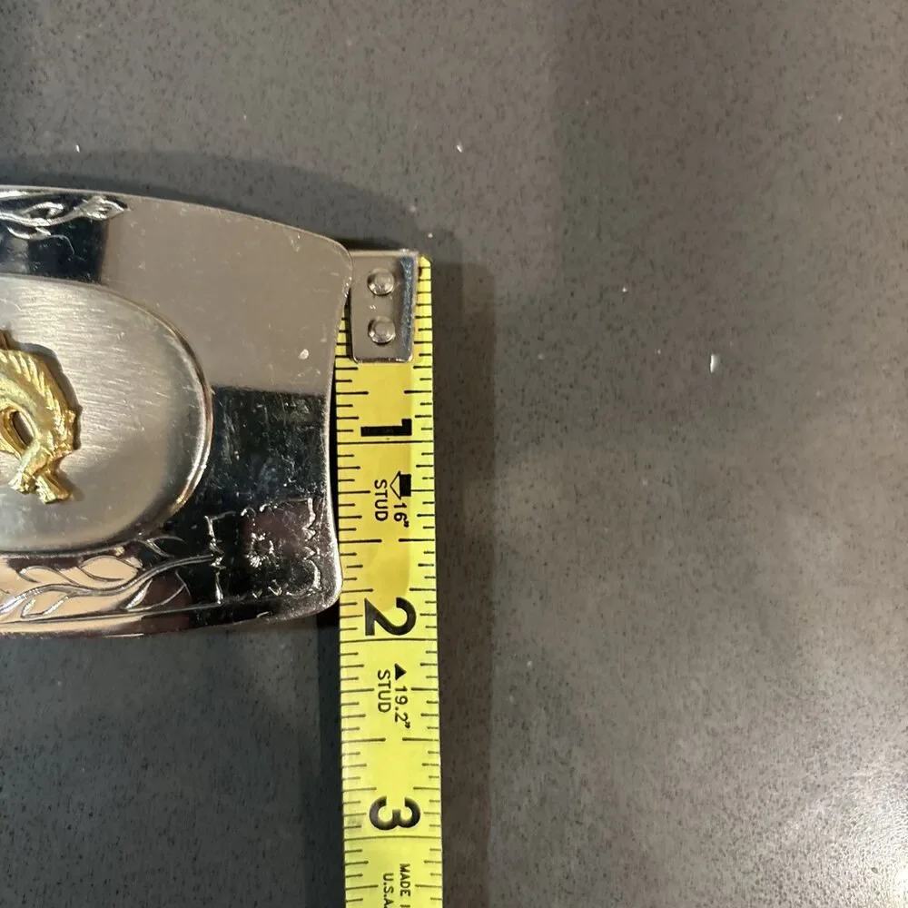 Vintage Two Tone Gold Silver Bucking Bronco Belt Buckle Western
